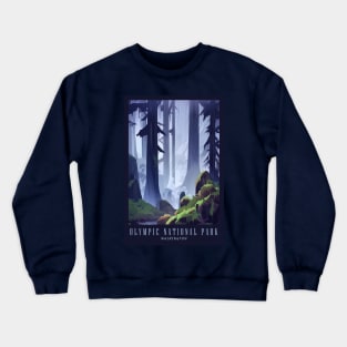 Olympic National Park Travel Poster Crewneck Sweatshirt